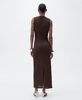 Mango Women's Perkins Collar Textured Dress