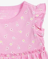First Impressions Baby Girls Simple Floral-Print Flutter-Sleeve Dress, Exclusively at Macy's