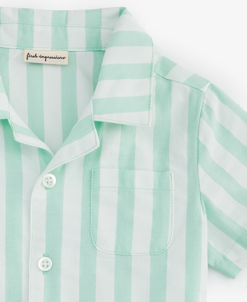 First Impressions Baby Boys Cotton Striped Shirt & Shorts, 2 Piece Set, Exclusively at Macy's