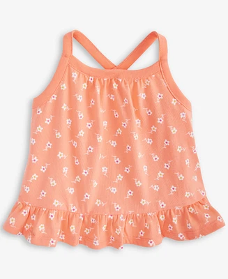First Impressions Baby Girls Simple Floral-Print Peplum Tank Top, Exclusively at Macy's