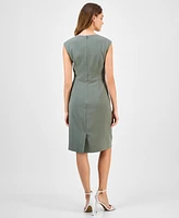 Kasper Women's Crewneck Sleeveless Sheath Dress, Regular & Petite