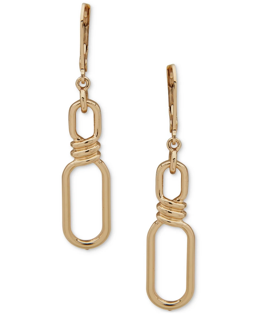 Anne Klein Gold-Tone Twisted Link Drop Earrings