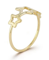 Rachel Zoe Fine Jewelry 14K Gold Open Triple Star Ring