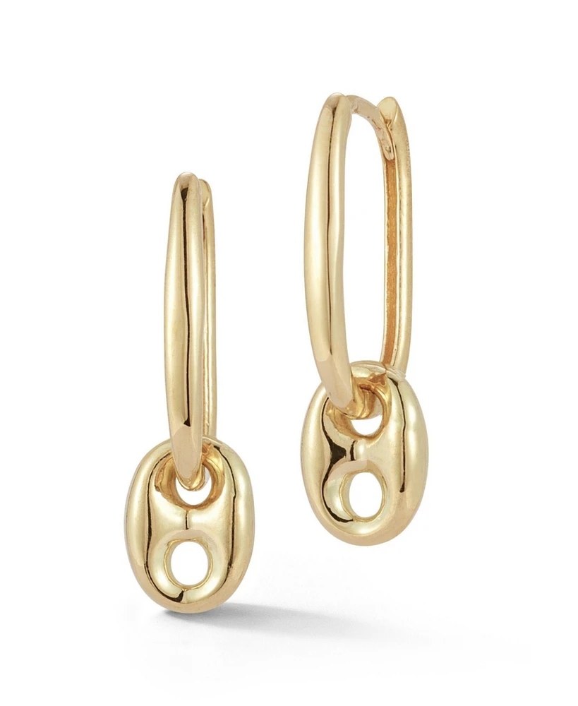 Rachel Zoe Fine Jewelry 14K Gold Puffed Mariner Charm Earrings