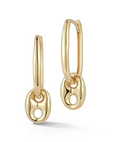 Rachel Zoe Fine Jewelry 14K Gold Puffed Mariner Charm Earrings