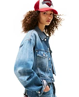 Tommy Girl Women's Oversized Cropped Trucker Jacket