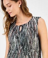 Kasper Women's Printed Keyhole Sleeveless Top, Regular & Petite