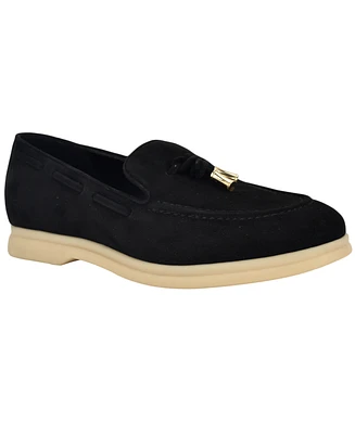 Guess Women's Aryana Interlaced Suede Slip-On Boat Loafers