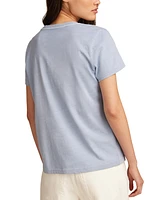 Lucky Brand Women's Cotton Mirror Embroidered Floral Tee