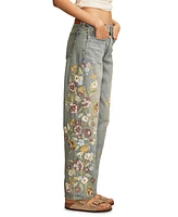 Lucky Brand Women's The Baggy Embroidered Jeans