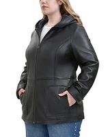 Bgsd Plus Cara Hooded Leather Coat