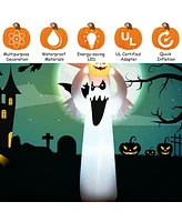 6 Feet Halloween Inflatable Blow Up Ghost with Pumpkin and Led Lights