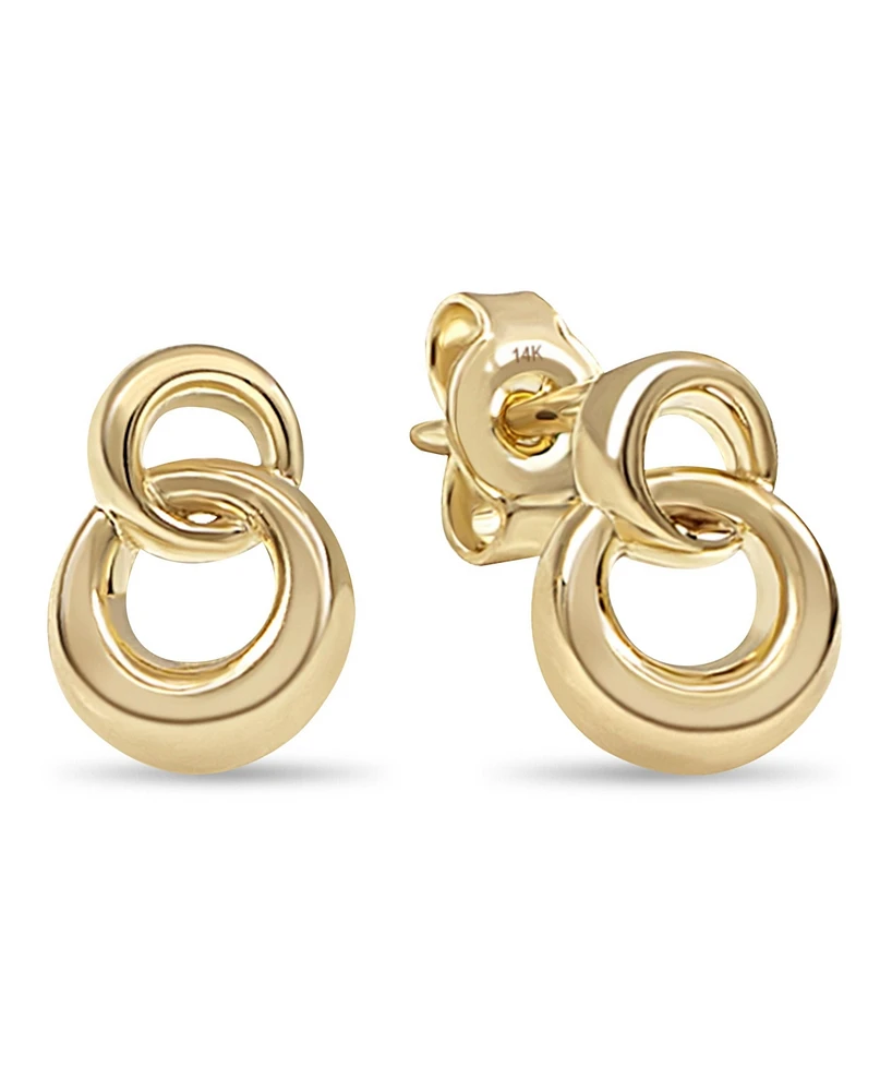 Devata Love Knot Stud Earrings in 14K Gold, approx. 2.0 grams.