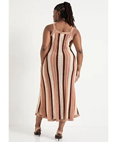 June + Vie Plus Strap Sweater Midi Dress