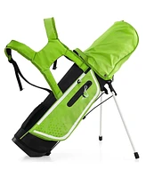 Junior Complete Golf Club Set Right Hand with Rain Hood for Kids-Green