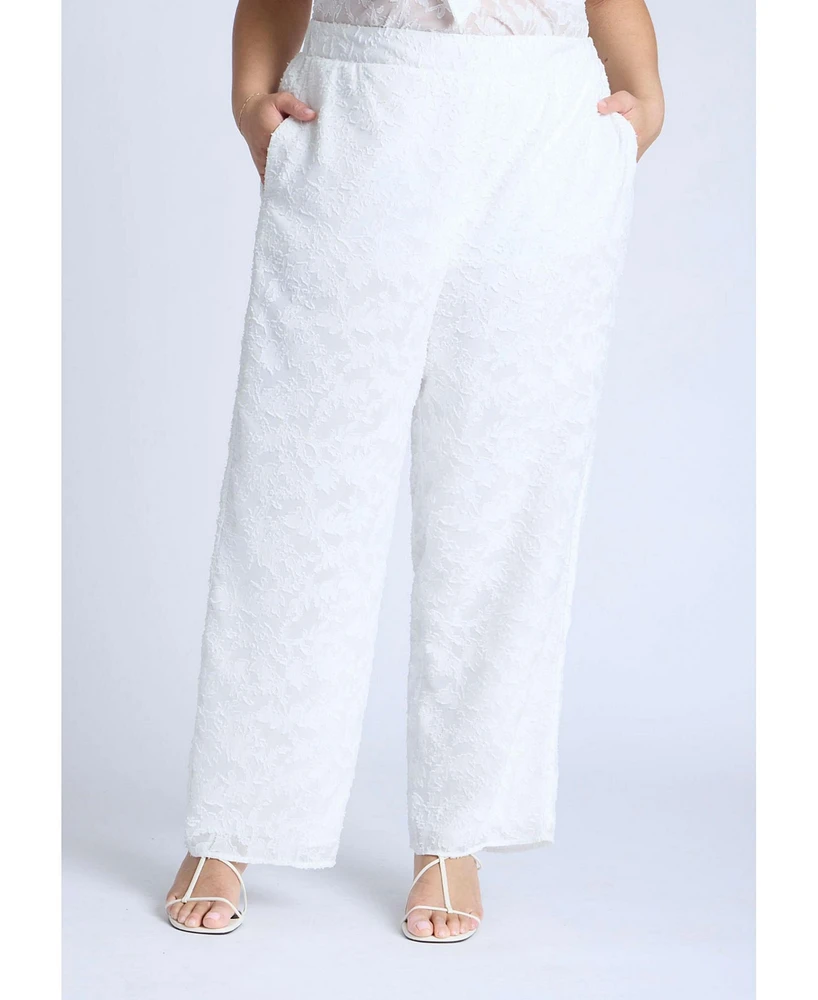 Eloquii Plus Textured Jacquard Pants