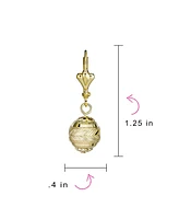 Bling Jewelry Set of 2 Elegant Drop Ball Earrings Gold Plated Lightweight 6MM & 10MM