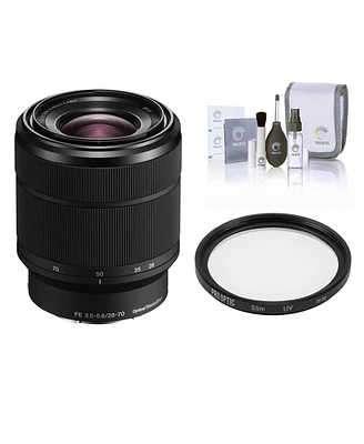 Sony Fe 28-70mm f/3.5-5.6 Oss Lens for Sony E, Bundle with 55mm Uv Slim Filter, Cleaning Kit