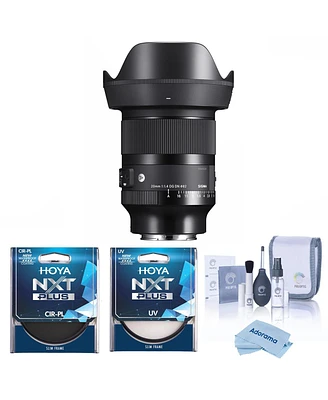 Sigma 20mm f/1.4 Dg Dn Art Lens for Sony E, Bundle with Hoya 82mm Uv and Cpl Filters