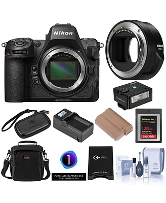Nikon Z8 Mirrorless Camera, Bundle with Ftz Ii Mount Adapter, 128GB Memory Card, En-EL15c Battery, Charger Kit, Memory Card Wallet, Capture One Pro Pr