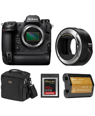 Nikon Z9 Mirrorless Camera with Ftz Ii Mount Adapter, Bundle with 512GB Memory Card, Li-Ion Battery and Shoulder Bag