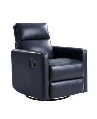 Josefa Genuine Leather Upholstered Swivel Rocker Recliner