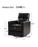 Josefa Genuine Leather Upholstered Swivel Rocker Recliner