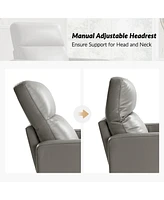 Josefa Genuine Leather Upholstered Swivel Rocker Recliner