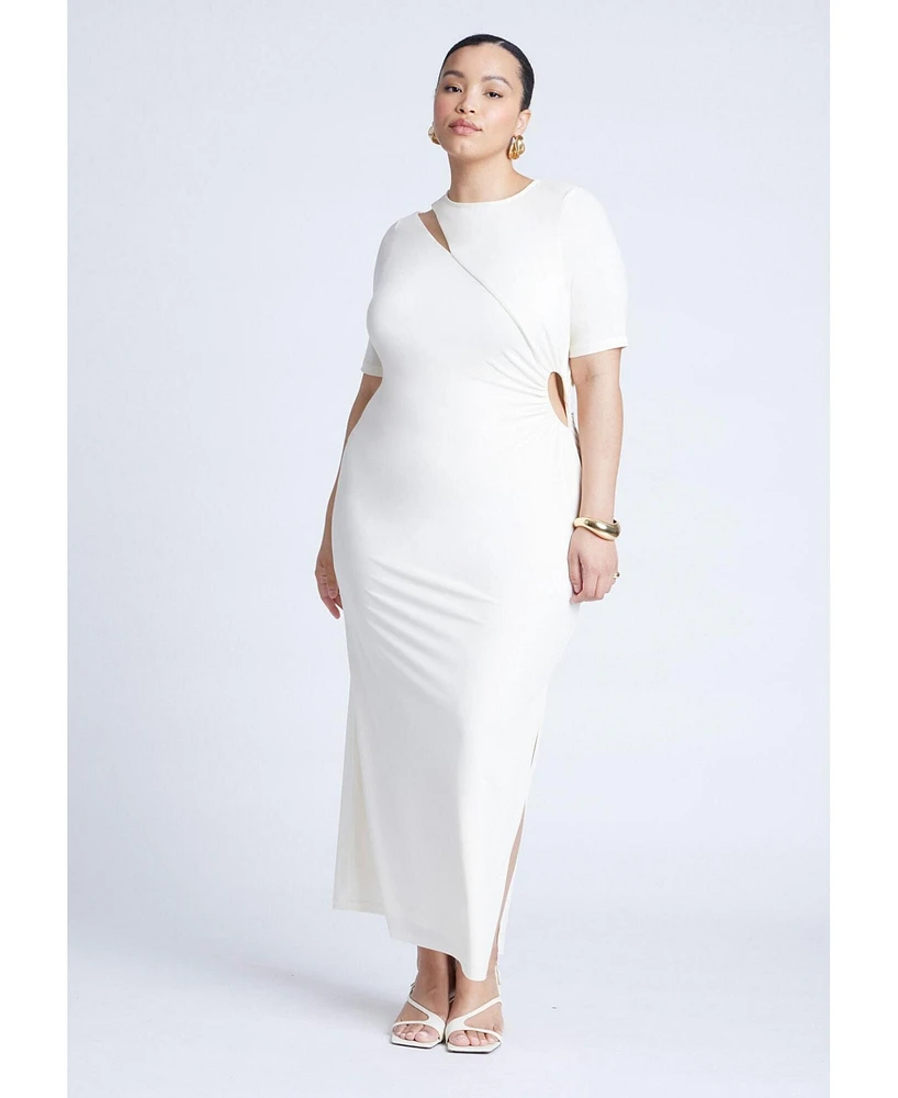Eloquii Plus Cutout Detail Knit Maxi Dress