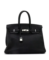 Pre-Owned HERMES Birkin Handbag Clemence with Palladium Hardware