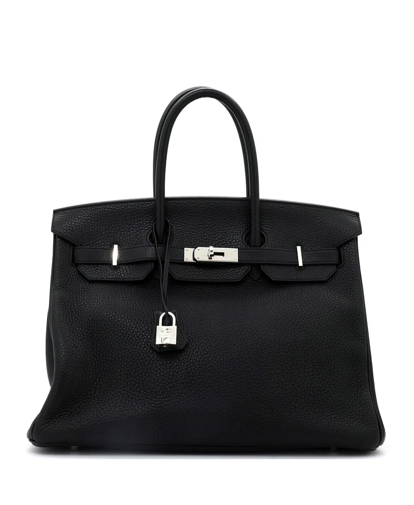 Pre-Owned HERMES Birkin Handbag Clemence with Palladium Hardware