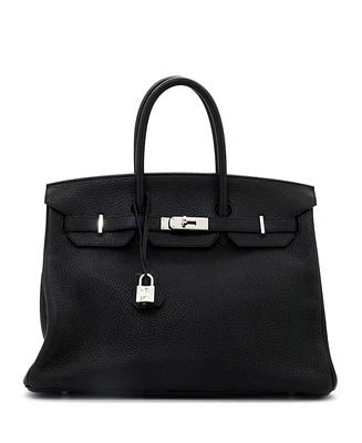 Pre-Owned HERMES Birkin Handbag Clemence with Palladium Hardware