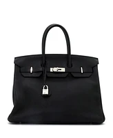 Pre-Owned HERMES Birkin Handbag Clemence with Palladium Hardware