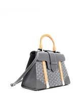 Pre-Owned Goyard Mm Saigon Top Handle Bag Coated Canvas with Leather
