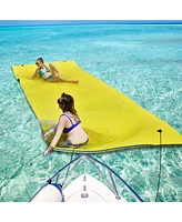9' x 6' 3 Layer Floating Water Pad Foam Mat -Yellow