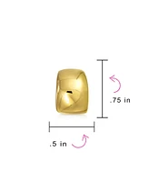 Bling Jewelry Set of 2 Huggie Shrimp Half Hoop Clip-On Earrings for Non-Pierced Gold Plated