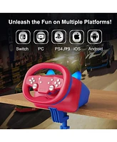 Wireless Racing Steering Wheel Game Controller On Multiple Platforms For Switch PS3 PS4 Pc Tablets
