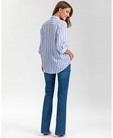 Pietro Brunelli Maternity Classic Collared 3/4 Sleeve Blouse Panarea