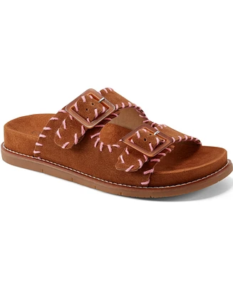 Earth Women's Fausto Stitched Double Band Slip-On Sandals