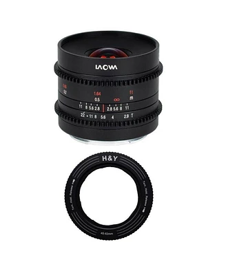 Venus Laowa 9mm T2.9 Zero-d Cine Lens for Fuji X with H&Y RevoRing 46-62mm Variable Adapter