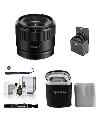 Sony E 11mm f/1.8 Lens for Sony E, Bundle with ProOptic 55mm Filter Kit, Lens Case, Lens Cleaner, Cleaning Kit, Lens Cap Tether