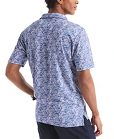 Nautica Men's Classic-Fit Moisture-Wicking Printed Performance Golf Polo Shirt