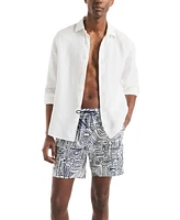 Beach Boys x Nautica Men's Quick-Dry Wood-Grain Swim Trunks