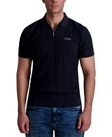 Karl Lagerfeld Paris Men's Cotton Short-Sleeve Quarter-Zip Sweater
