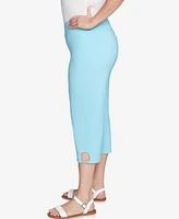 Hearts Of Palm Plus Solid Pull On Capri Pants