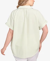Hearts Of Palm Plus Stripe Pull Over Top