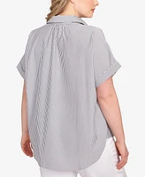 Hearts Of Palm Plus Stripe Pull Over Top