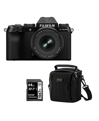 Fujifilm X-S20 Mirrorless Camera with Xf 16-50mm f/2.8-4.8 R Lm Wr Lens, Black, Bundle with 64GB Memory Card and Shoulder Bag