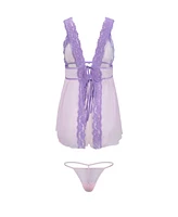 Adore Me Plus Adalee Babydoll & G-String Set Lingerie