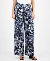 Tahari Asl Women's Printed High-Rise Wide-Leg Pants